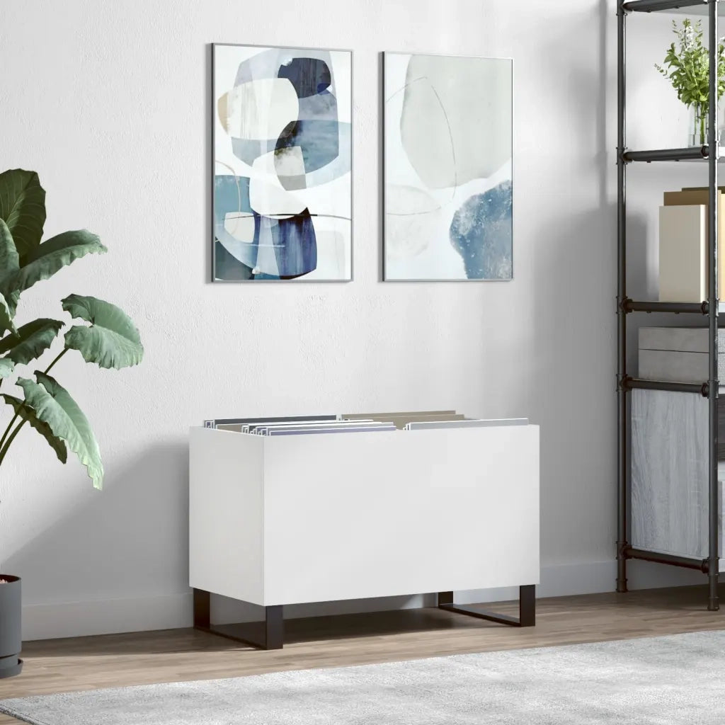 Mobile Porta Dischi Bianco 74,5x38x48 cm in Legno Multistrato CFW7550894