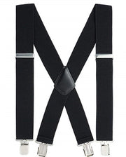 Cinturoni per uomini con cinture larghe, una cintura superelastica e 4 clip a X rafforzate - regolabile fino a 120 cm. nero