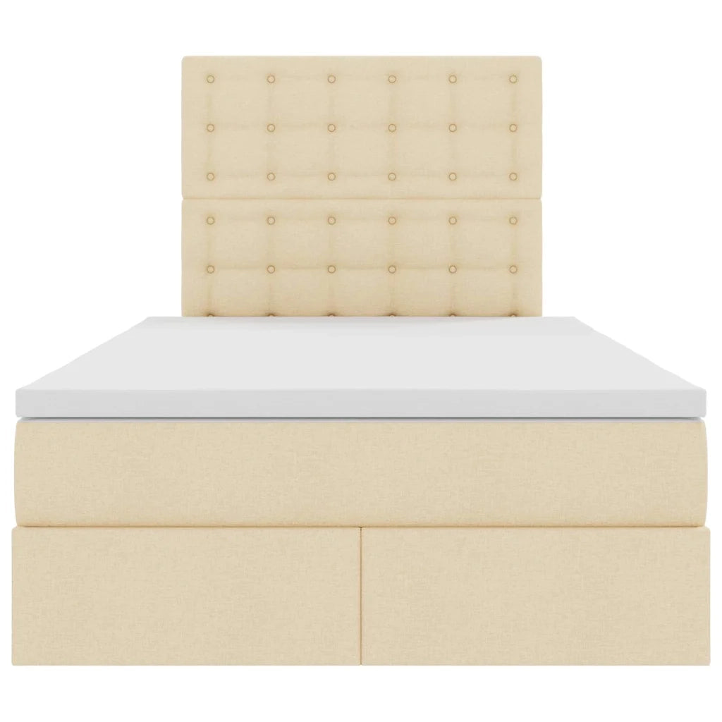 Letto con contenitore e materasso Crema 120 x 200 cm Poliestere