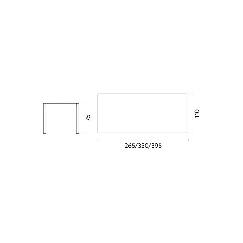 Tavolo Santorini 265/330/398X110 Bianco - Doppio Allungo Moia