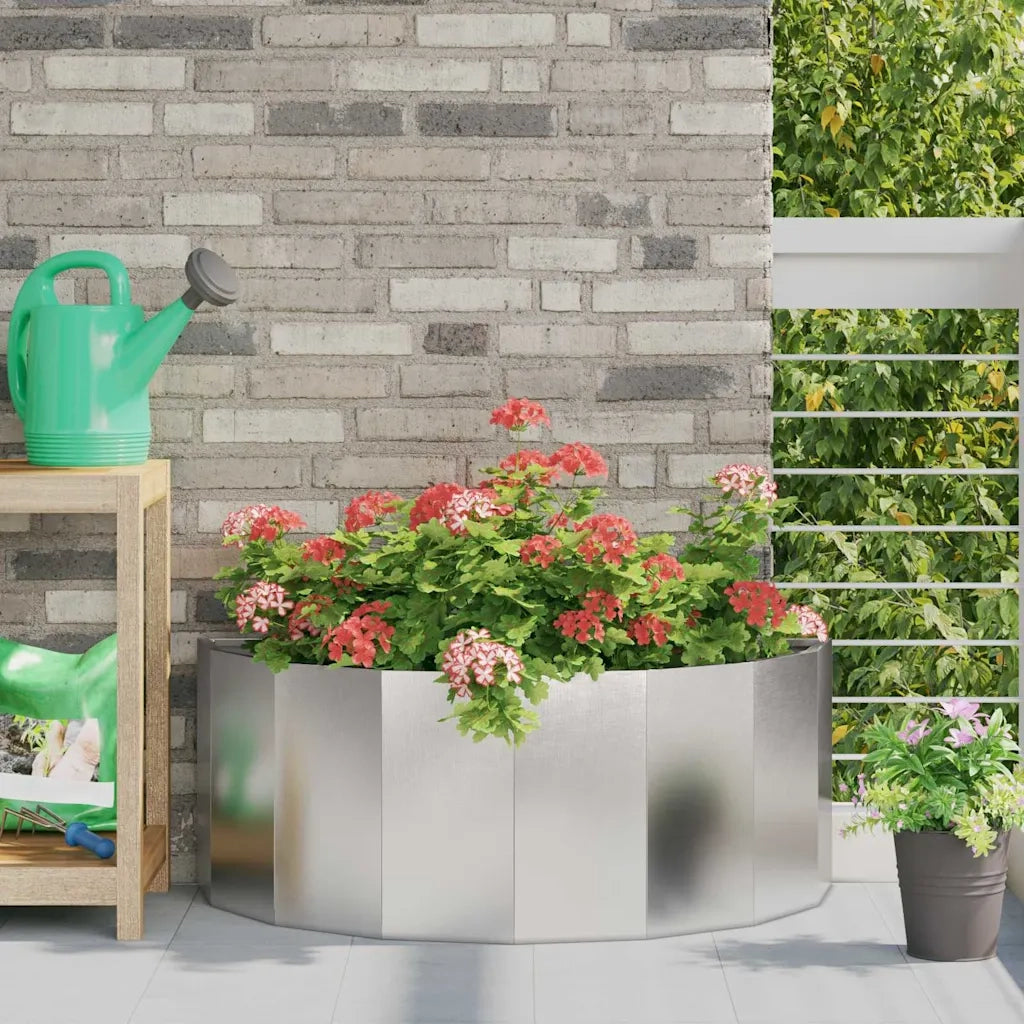 Fioriera | Cassetta per fiori | Vaso Argento 90 x 45 x 35 cm Acciaio inossidabile