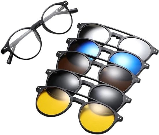 Occhiali da Sole Magnetici – Occhiali da Sole Retro, Design Magnetico Stilizzato (13,4 x 13,9 x 4,6 cm), Adatti per la Guida Notturna, Occhiali da Sole Polarizzati per Uomini e Donne