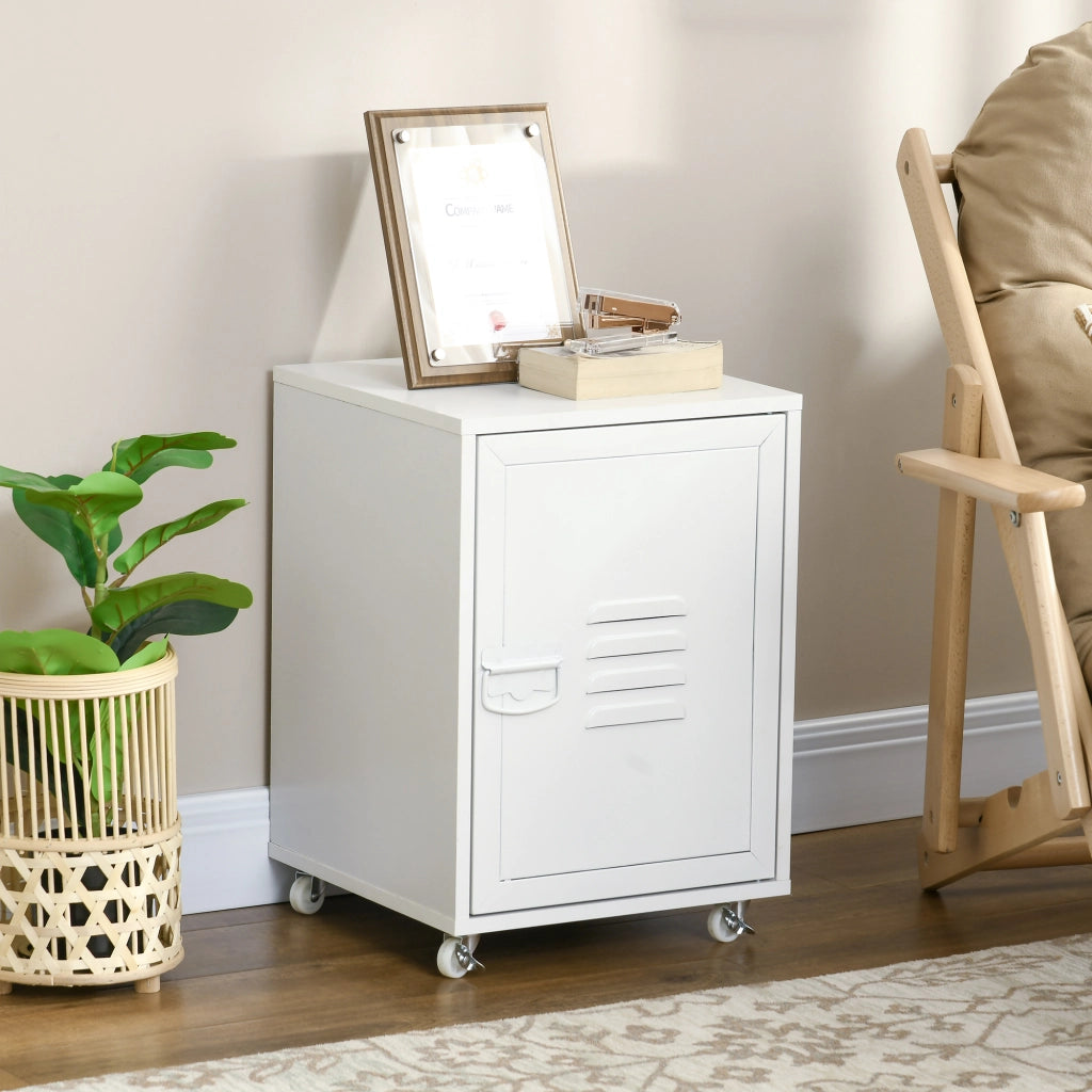 Cassettiera con Ruote e Ripiani Regolabili ¨C zephmum ¨C 38x38,5x55,5 cm Bianco
