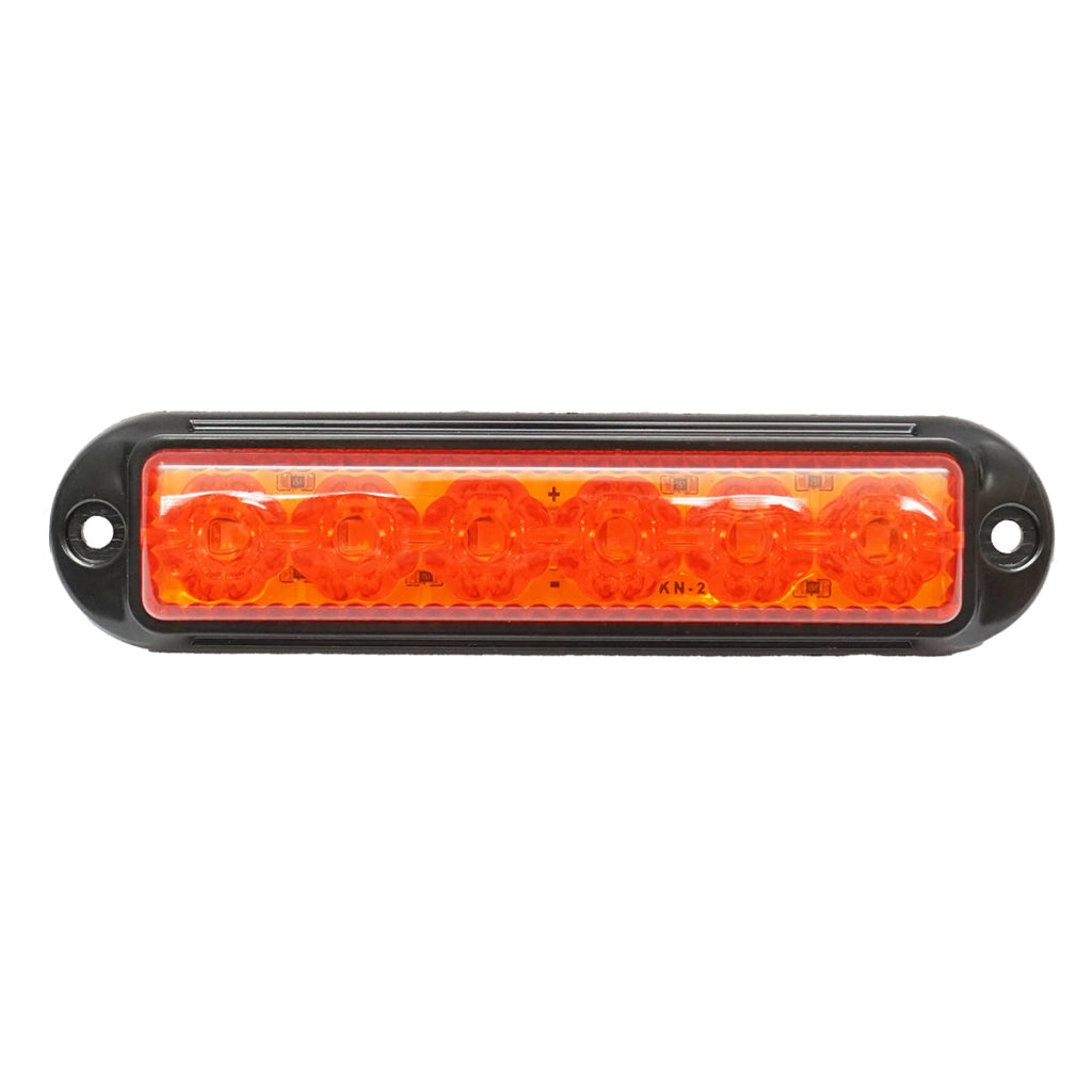Lampada laterale LED, 12V-24V, gialla, 155x37 mm, con cornice nera, Breckner Germany