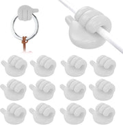 Manicotti autoadesivi, 12 pezzi Organizzatori per cavi con maniglie silicone per clip per cavo per asciugamano per chiave per cucina bagno ufficio.