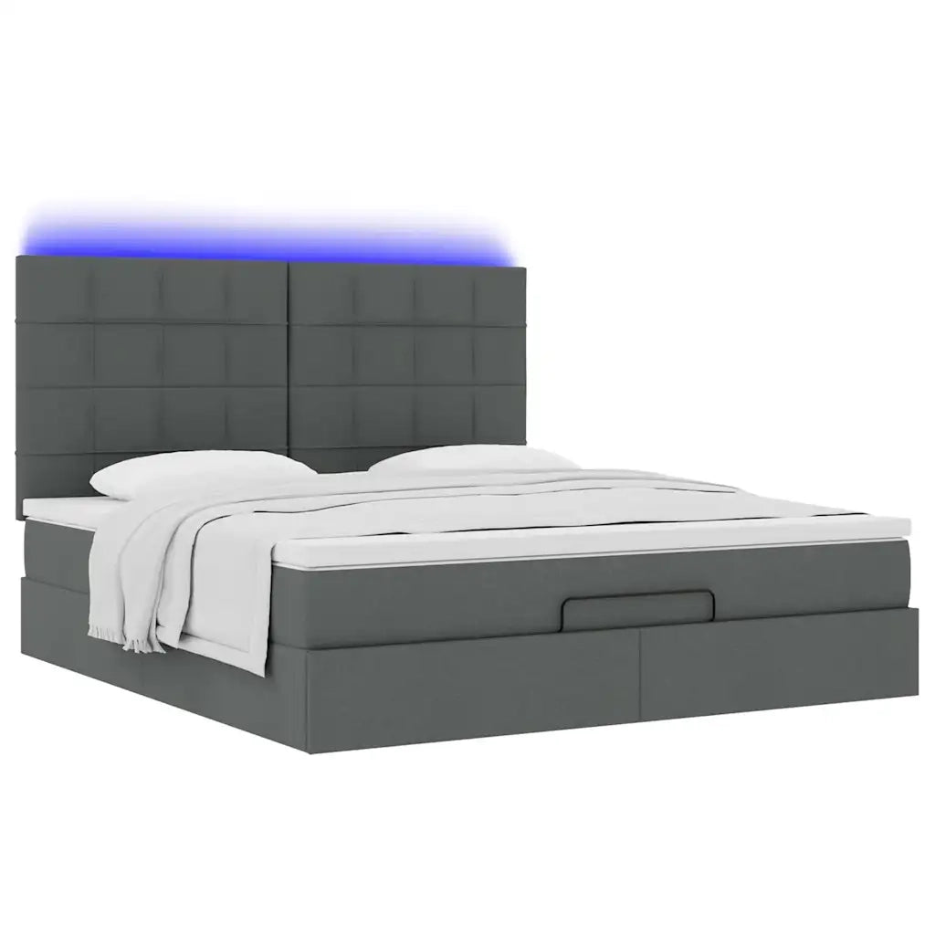 Struttura Letto Pouf con Materasso 160x200 cm in Tessuto 3314018