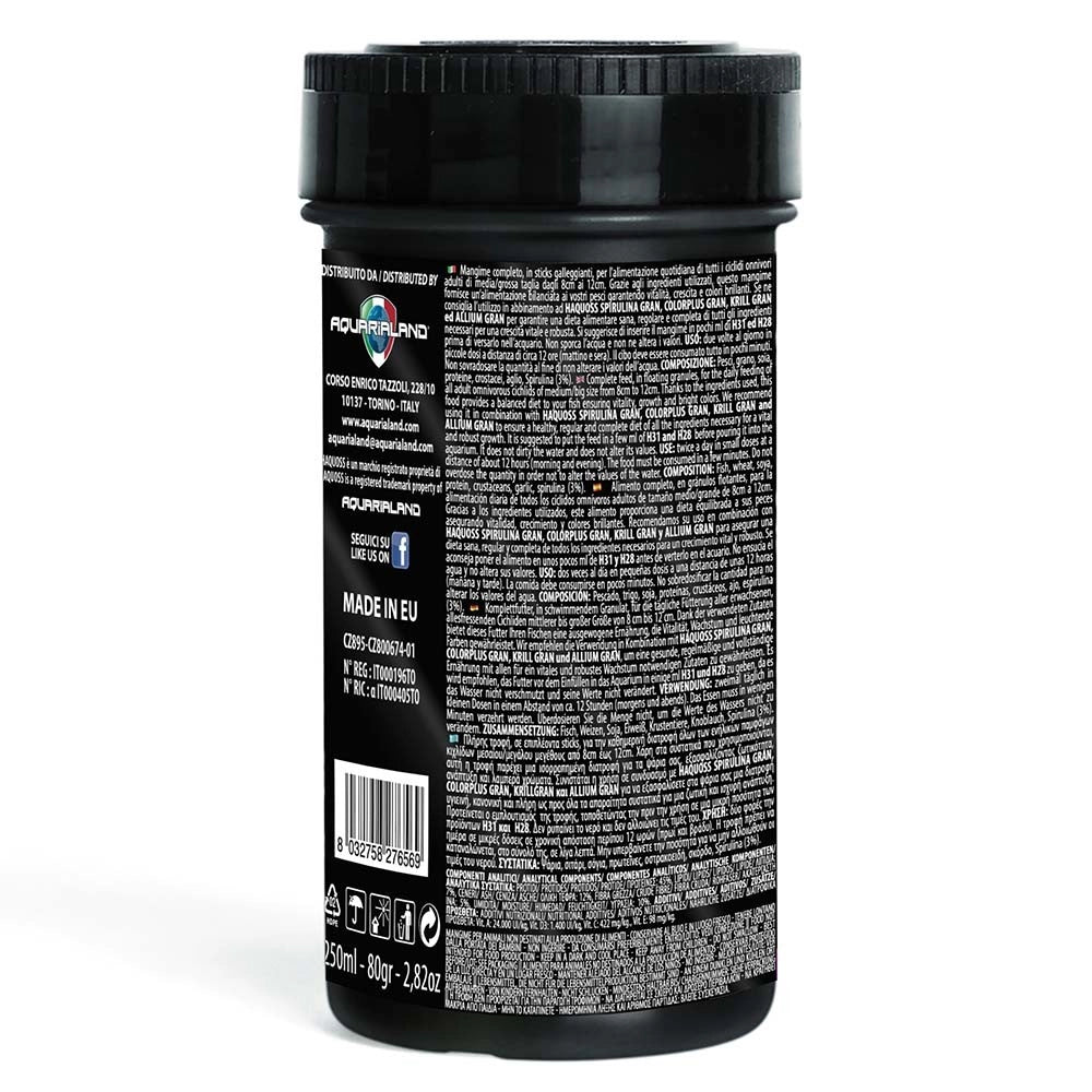 Haquoss Cichlid Sticks Gourmet 250ml - Mangime in sticks per ciclidi onnivori