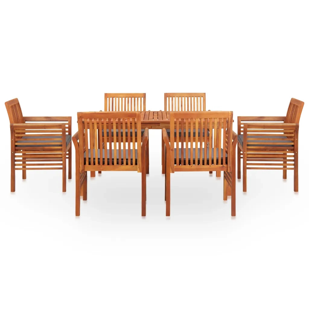 Set da Pranzo da Giardino 7 pz con Cuscini Massello di Acacia 278904