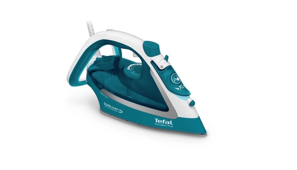 Tefal EasyGliss Plus FV5737 ferro da stiro Ferro da stiro a secco e a vapore Durilium 2500 W Turchese, Bianco