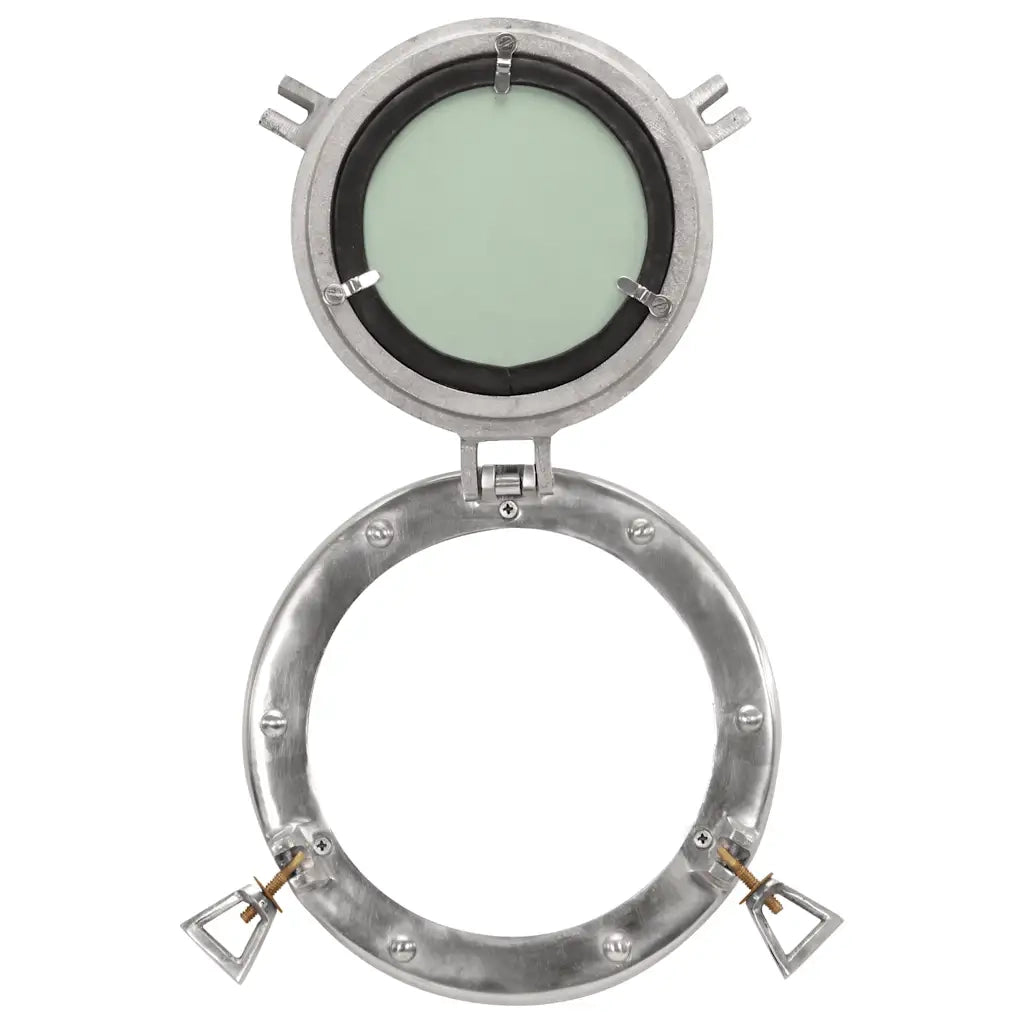 Specchio da Parete Design Oblò Ø23 cm in Alluminio e Vetro 357847