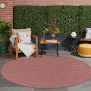 Tappeto circolare resistente all'acqua per interni ed esterni - balcone terrazzo giardino - resistente UV e acqua - arcobaleno 80cm