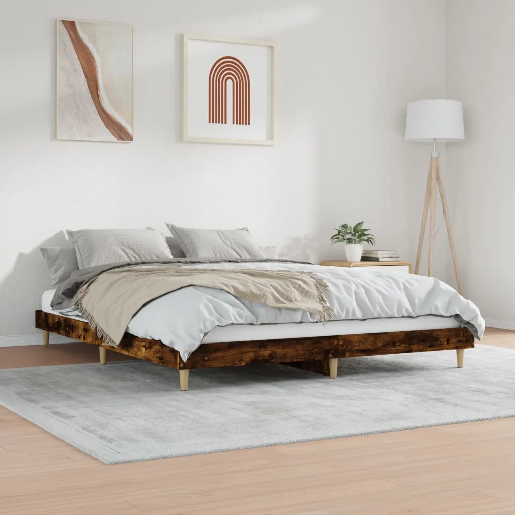 Giroletto senza Materasso Rovere Fumo 160x200 cm in Truciolato