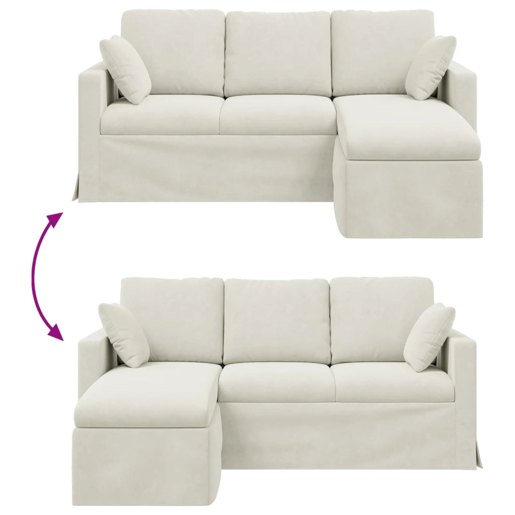 Divano Crema 178 x 134 x 80 cm Velluto 42024456