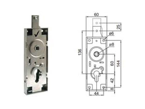 SERRATURA SERRANDA BASCULANTE PER CILINDRO EUROPEO 6596- - (6596.081Z) - 1 pezzi PREFER
