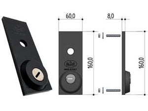 PLACCA ESTERNA DI SICUREZZA 0478- per B561/W561 sporg. mm.12 (0478.0030.W000) - 1 pezzi PREFER