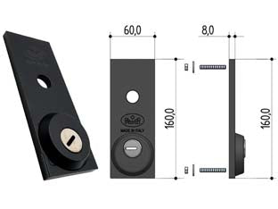 PLACCA ESTERNA DI SICUREZZA 0478- per B561/W561 sporg. mm.12 (0478.0030.W000) - 1 pezzi PREFER