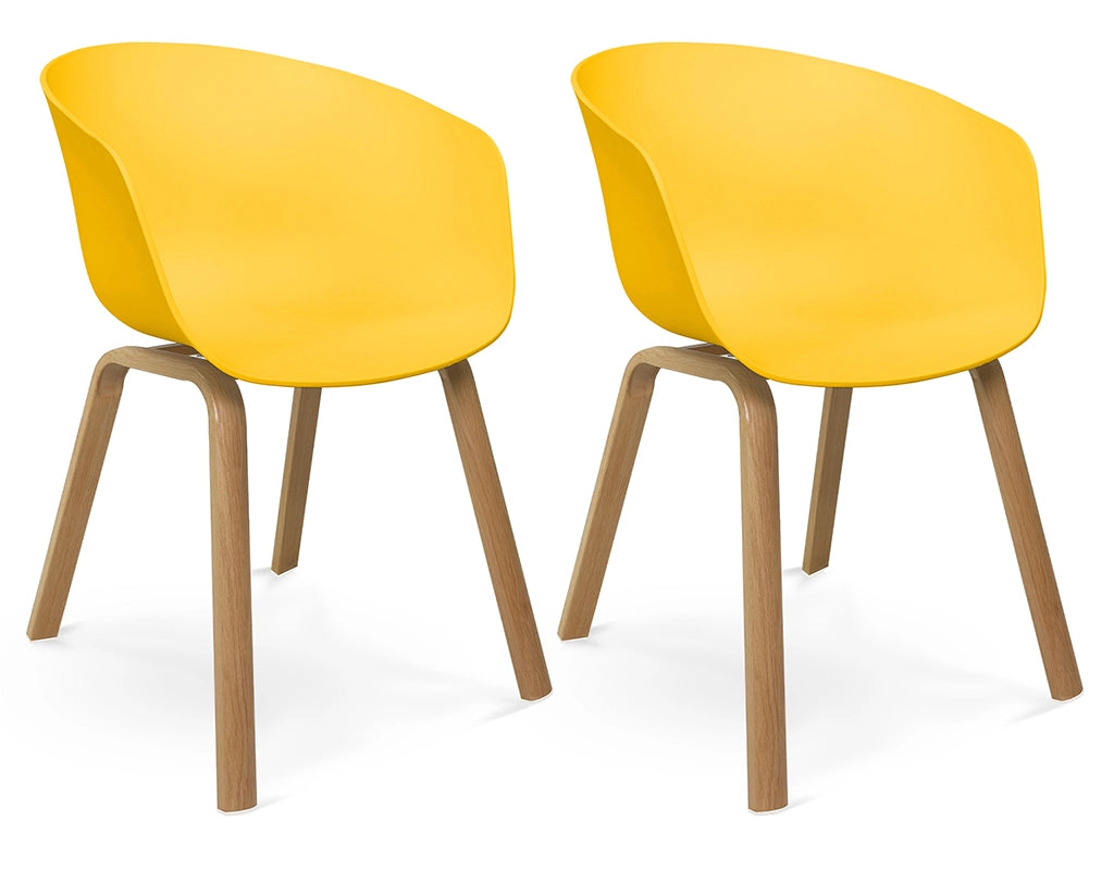 Sedia da pranzo gialla, poltrona in stile scandinavo - Dorina (2 pz) -SD16DOPL