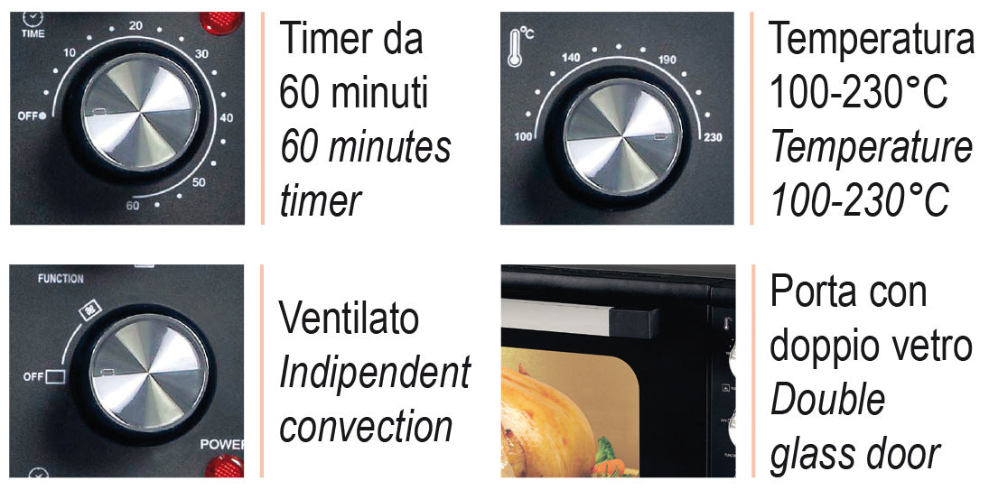 Dcg FORNO ELETTRICO 2000 W lt. 45