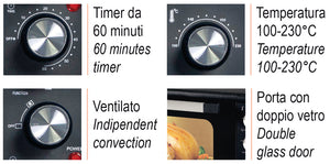 Dcg FORNO ELETTRICO 2000 W lt. 45