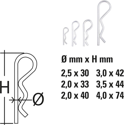 COPIGLIE R-CLIP ASSORTITE IN CONFEZIONE DA 150 PEZZI