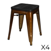 Set di 4 sgabelli in stile industriale in metallo dorato collezione FACTORY.
