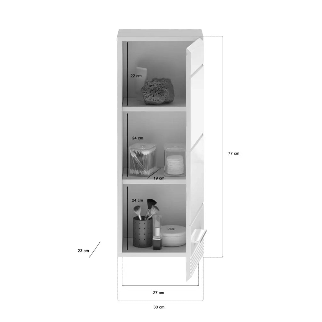 Mezza colonna da bagno – Bianco lucido – KLEANKIN