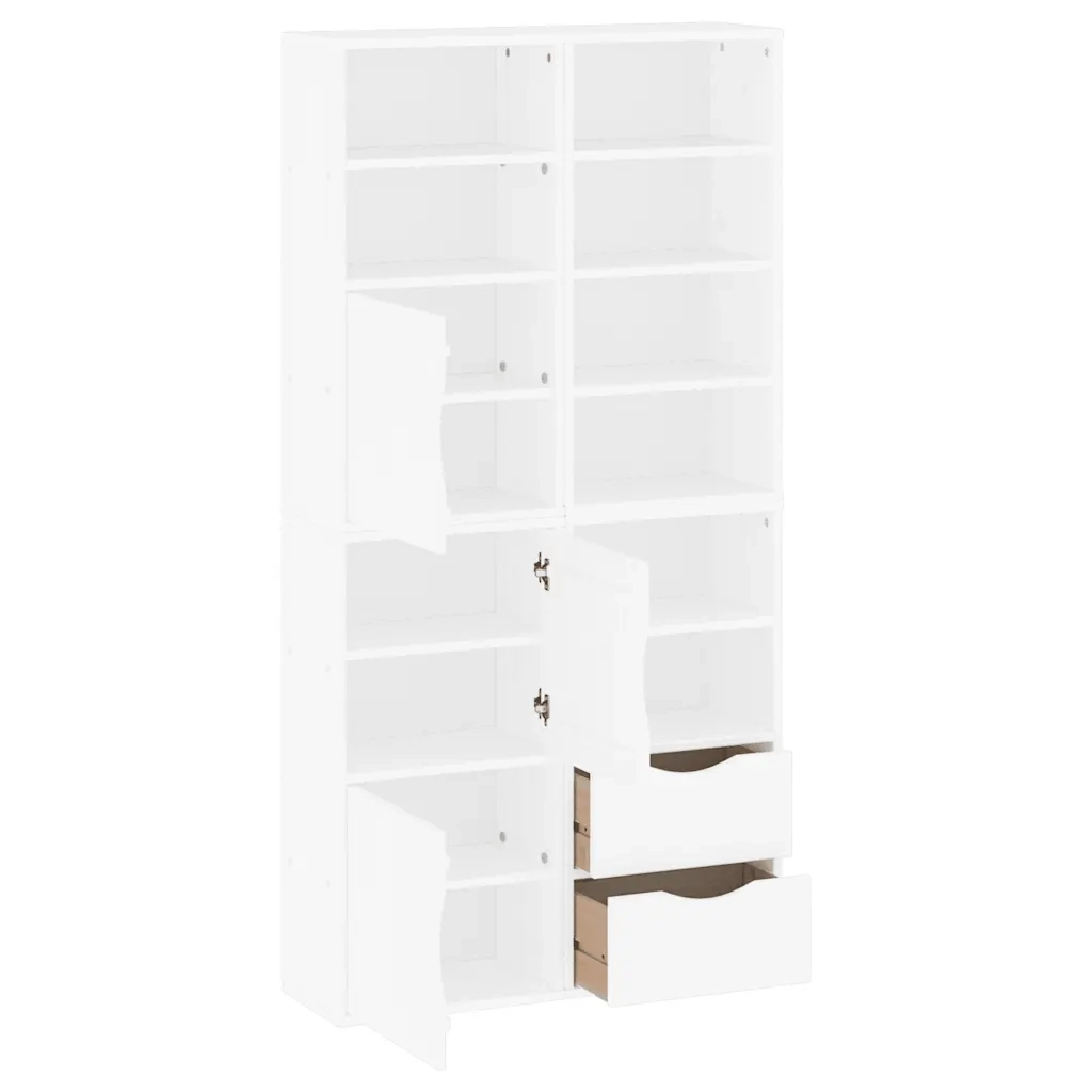 Armadietti Laterali 4 pz ODDA Bianco 40x24x79 cm Legno di Pino 3365353