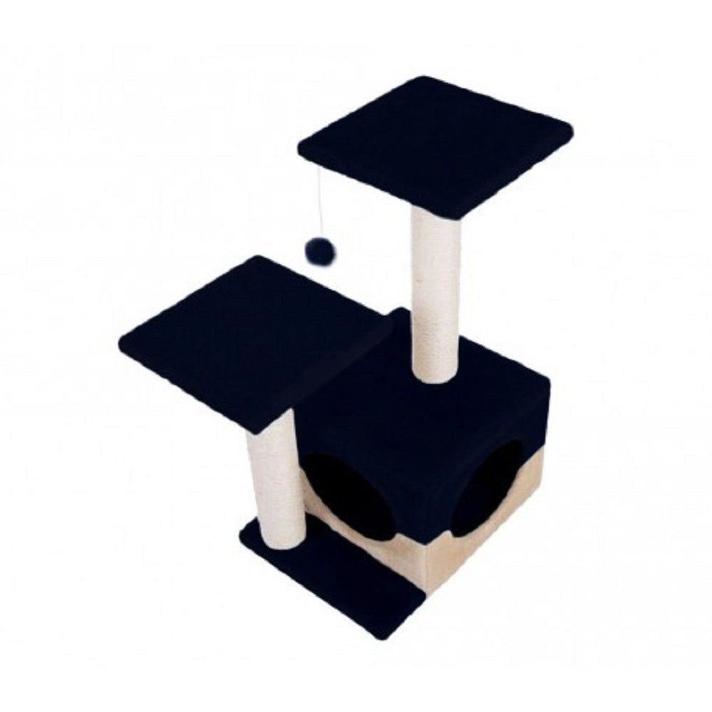 Trade Shop - Cuccia Con Tiragraffi Per Gatto Gatti Con Colonne In Sisal E Due Ripiani -
