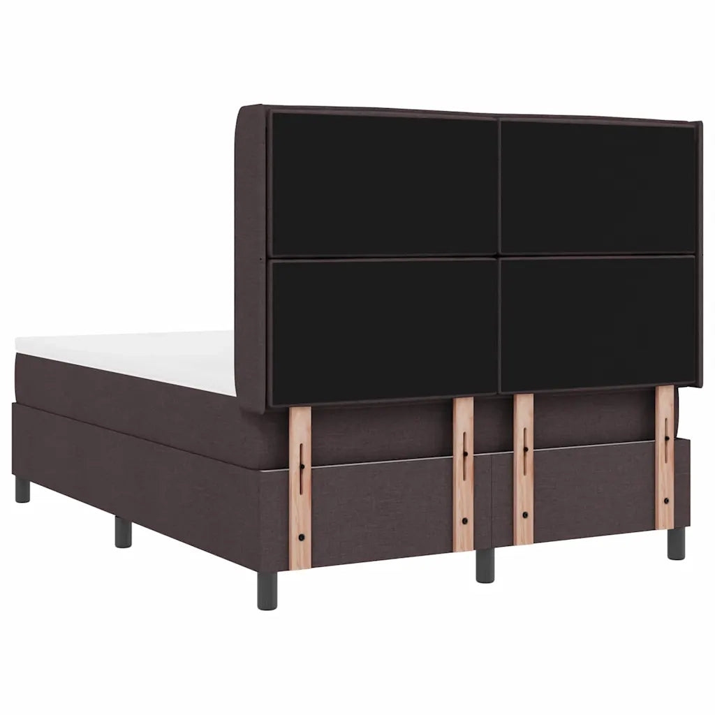 Letto a Sorgente LED Marrone Scuro 140 x 200 cm Tessuto 3343444
