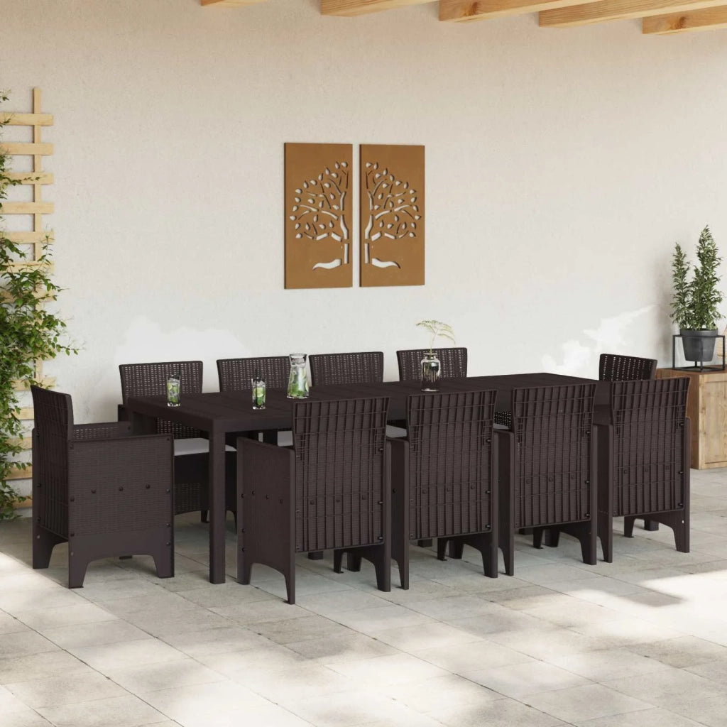 Set da Pranzo per Giardino 11 pcs Marrone Polipropilene 3378599