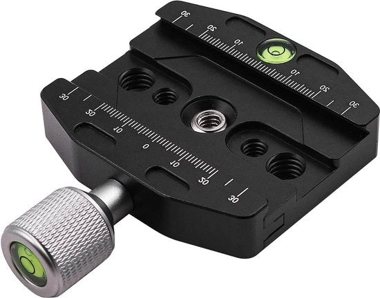 Piattaforma di rilascio rapido 70mm per testa di tripode universale Arca Swiss con livello spirituale