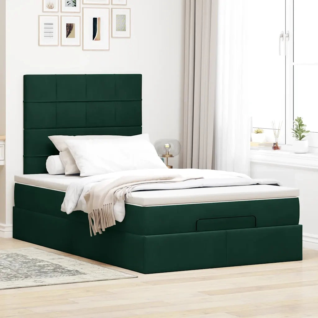 Struttura Letto Pouf con Materassi 120x200 cm Velluto
