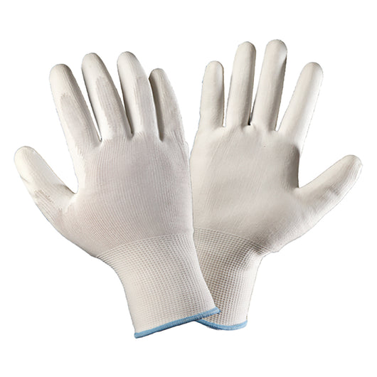 GUANTI IN POLIESTERE/POLIURETANO Tg. 7 (S) - palmo bianco- 12 coppia  - GRIFON SAFETY