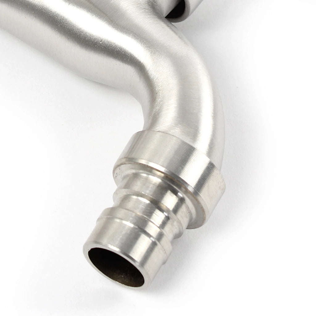 Fontanella in acciaio inox 95 cm, colonna d'acqua con rubinetto e raccordo, resistente ai raggi UV e al gelo