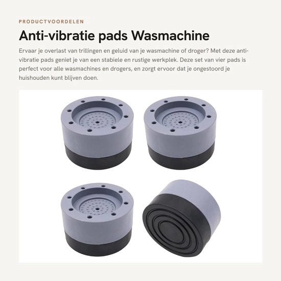 Supporto antivibrazione - 4 pezzi - Tappeti assorbenti vibrazioni - Piegheggiante per lavastoviglie/dryer - Stabilizzatori