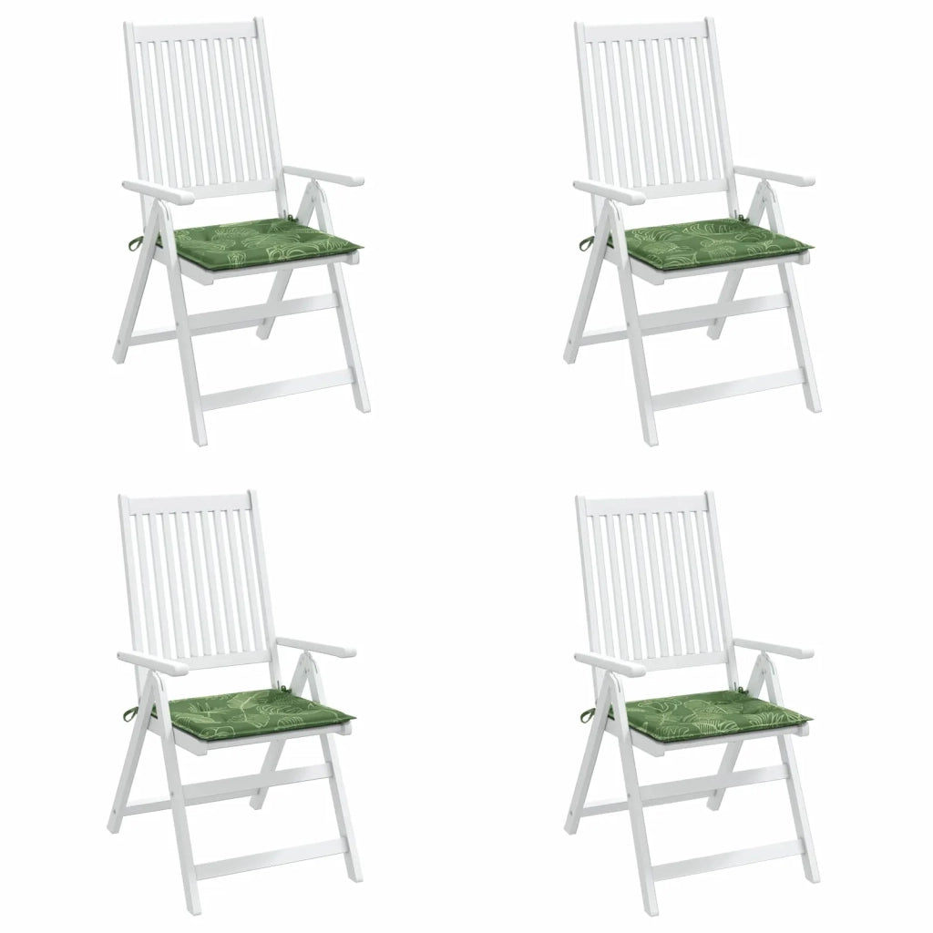 Cuscini per sedie 4 pcs Verde e Bianco 50 x 50 x 4 cm 361090