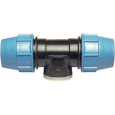 TEE A COMPRESSIONE FILETTO FEMMINA PN16 UNIDELTA - MM 50X11/2F