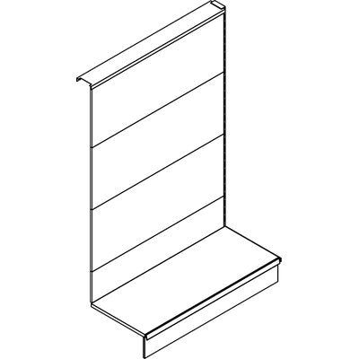 ESTENSIONE SCAFFALE A PARETE MARKET - SCHIENALE LISCIO RAL 9016 CM 100 H.CM 155