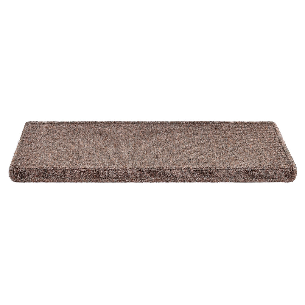 Set di 15 gradini rettangolari antiscivolo 65 x 24 cm con bordo marrone scuro 03_0007610
