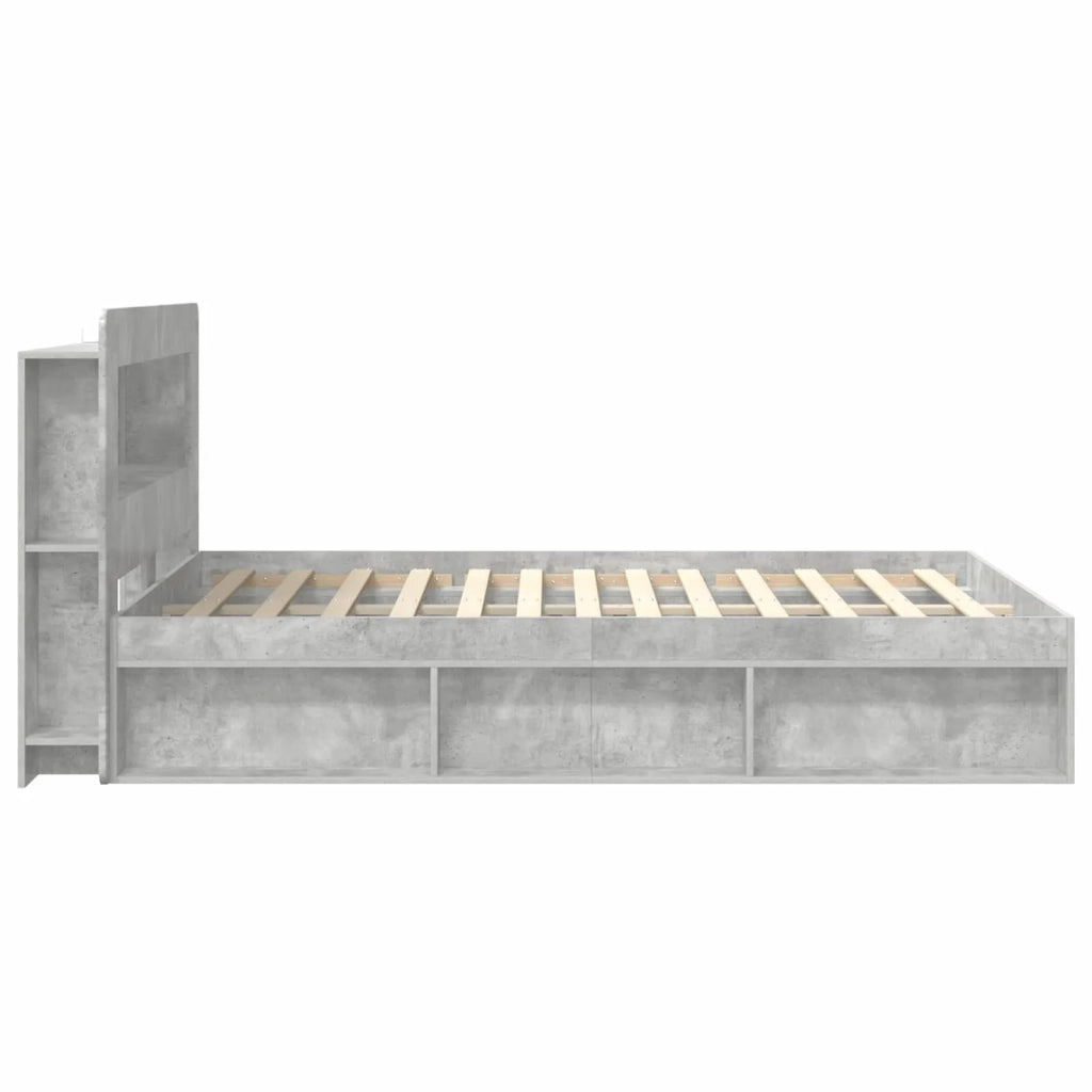 Telaio del letto con storage Grigio Cemento 140 x 190 cm