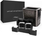 Bacchette per cubetti di ghiaccio - Grandi bacchette in silicone nero per ghiaccio - Ideali per whisky - Bacchetta trasparente con coperchio impermeabile - Per frigorifero, acqua, cocktail - Forma cubica