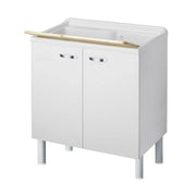 Lavatoio serie Arcobaleno con vasca 80x50 cm a un'anta bianco maniglie cromate