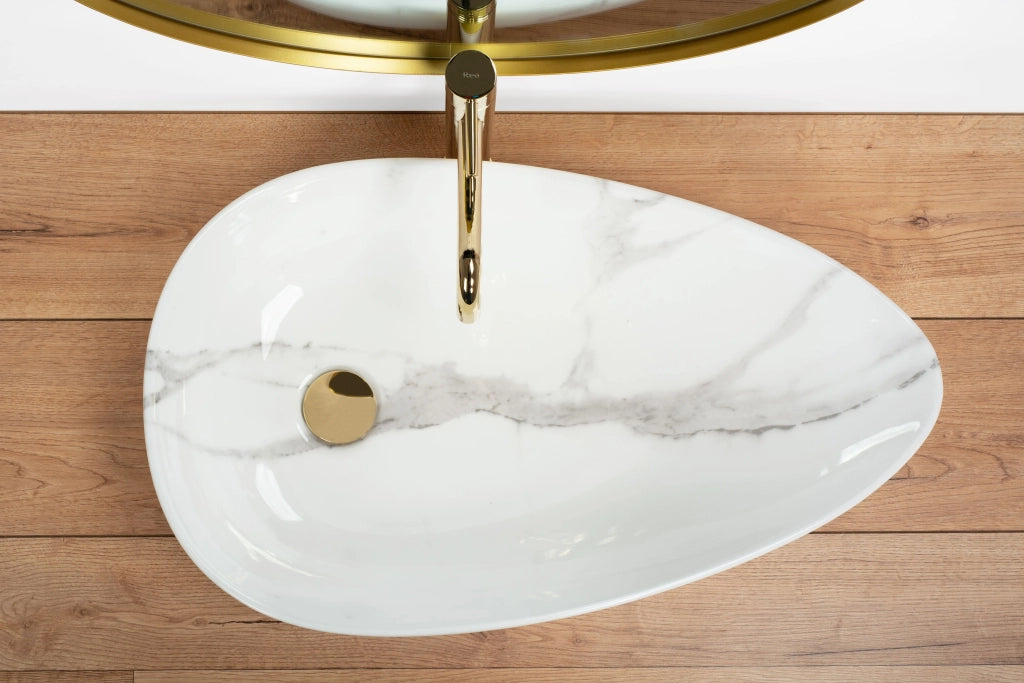 Lavabo Da Appoggio Rea Greta 65 Bianco Shiny