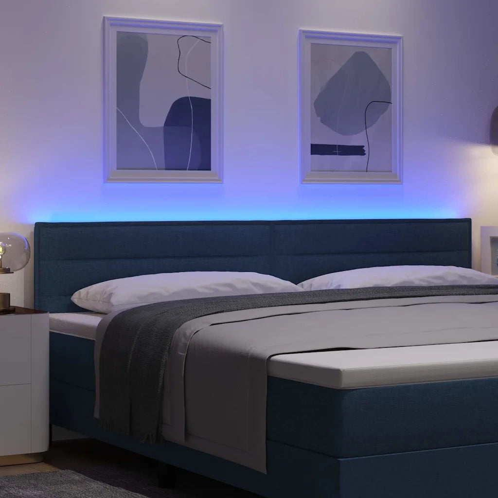 Testiera LED con strisce LED con testiera Blu 200 cm Tessuto 3338012