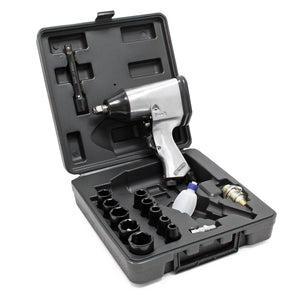 Avvitatore pneumatico a pistola con accessori 320 Nm, rotazione a impulsi, ¼″ per compressore