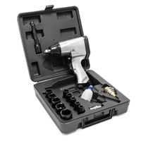 Avvitatore pneumatico a pistola con accessori 320 Nm, rotazione a impulsi, ¼″ per compressore