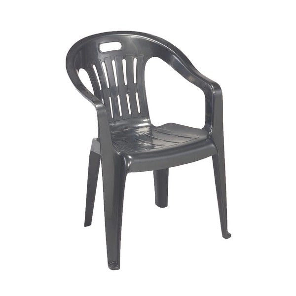 Sedia Piona antracite con braccioli 56 x 55 x 78 cm