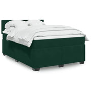 vidaXL Giroletto a Molle con Materasso Verde Scuro 140x190 cm Velluto
