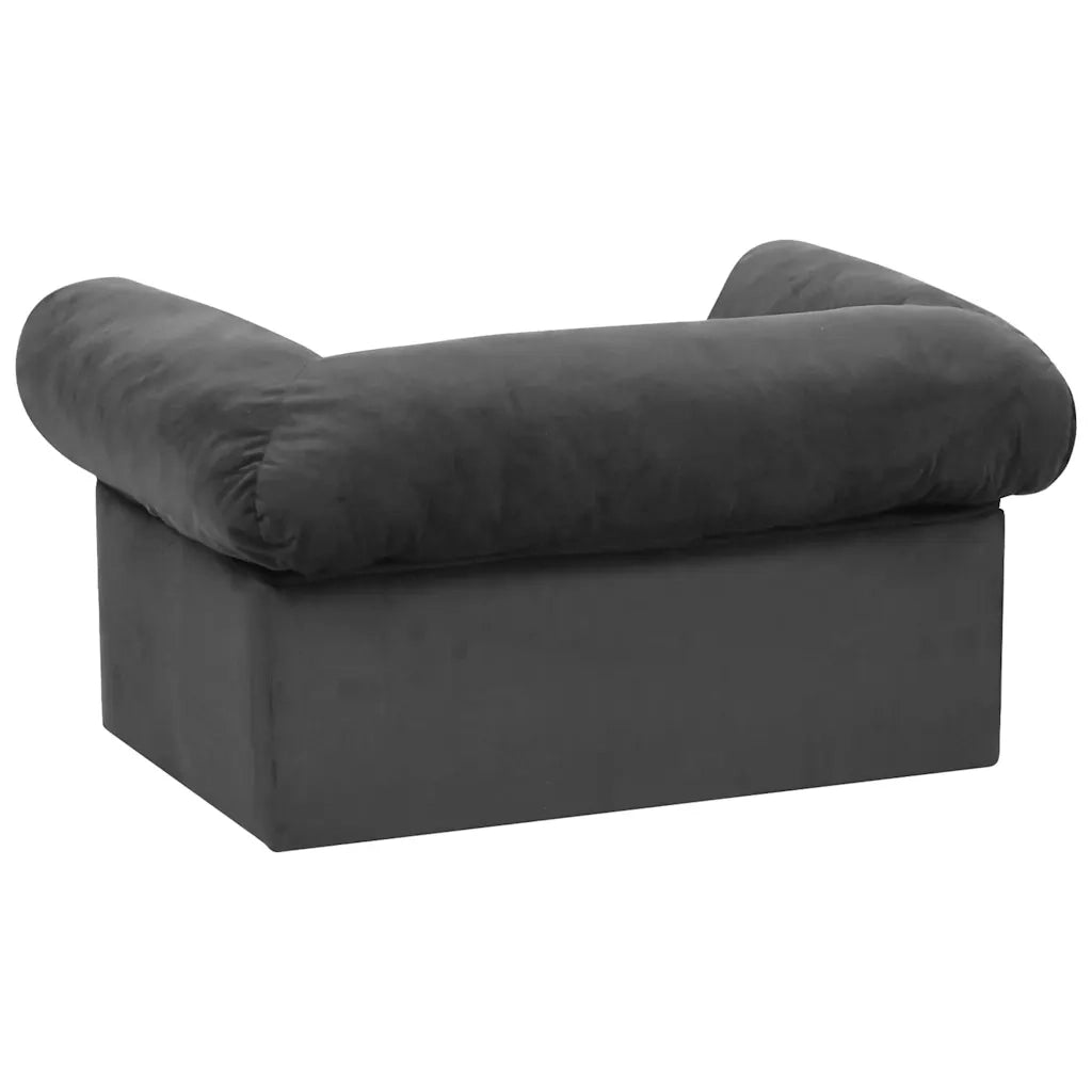 Divano per Cani con Cassetto Grigio Scuro 75x50x38cm in Peluche 171079