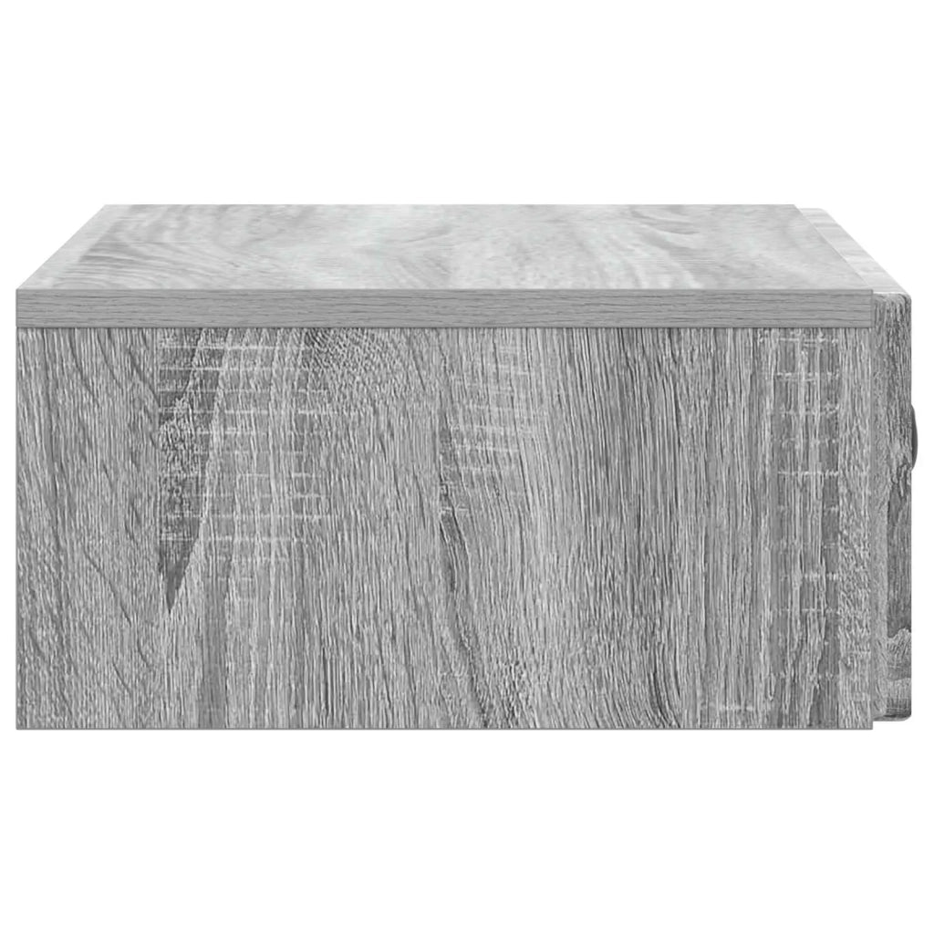 Tavolino da Parete Laterale Grigio Sonoma 59 x 34,5 x 17 cm
